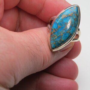 *925 Sterling Silver copper Turquoise Ring